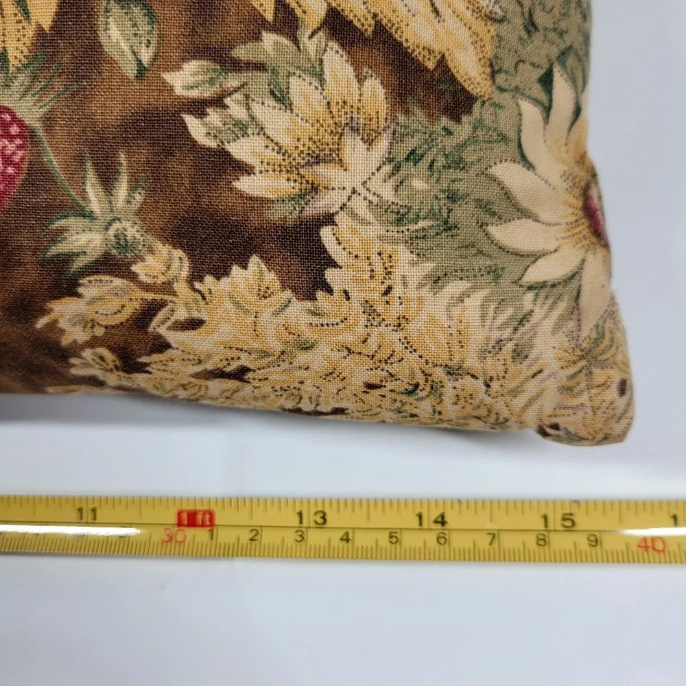Sharon Kossler Bakerbird Cotton Peacock Fruit  Accent Pillow French Country